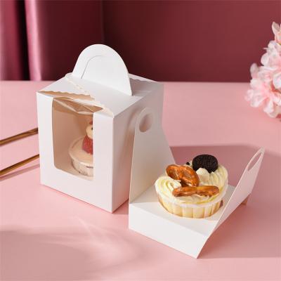Boîtes d'emballage de muffins de carton blanc personnalisé avec fenêtre transparente
