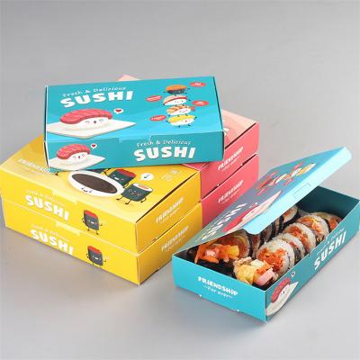 Taille personnalisée et logo imprimé papier carré jetable, boîte de sushi et conteneurs
