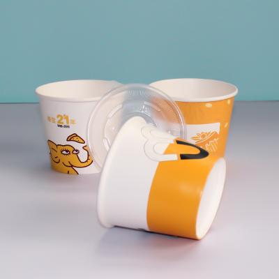 bol en papier jetable de couleur écologique avec couvercles pour soupe de riz