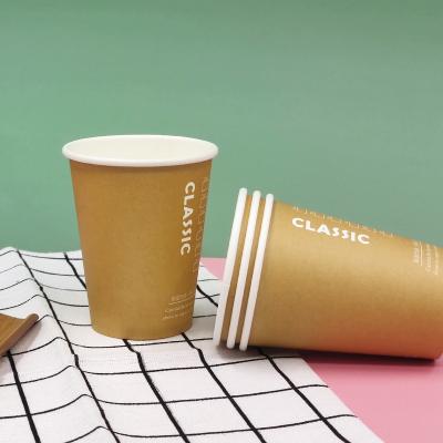 gobelets à café en papier épaissi personnalisés jetables avec couvercles
