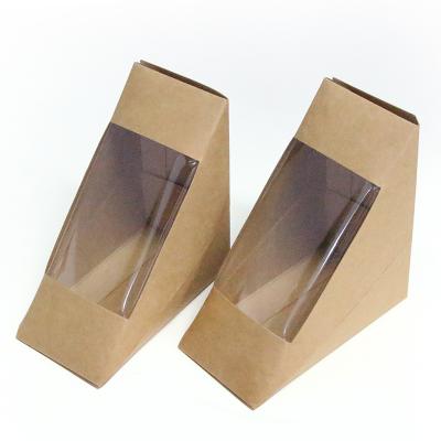 boîtes à sandwich en papier kraft avec logo personnalisé de fenêtre
