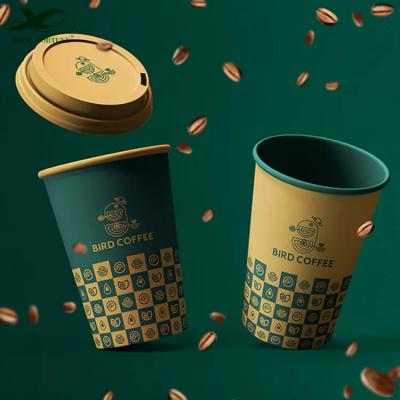 Gobelets en papier de conception personnalisée Tasses à café jetables Ripple
